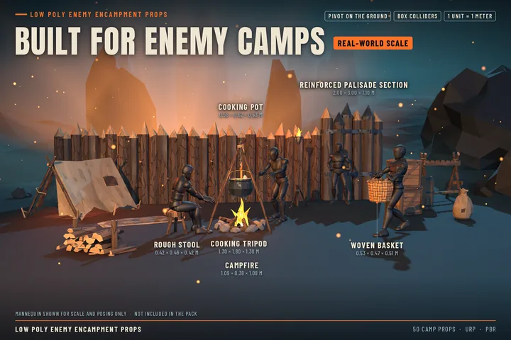 In use: an enemy camp at real-world scale