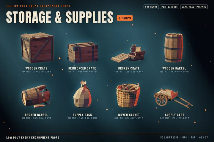 Storage & Supplies: 8 props