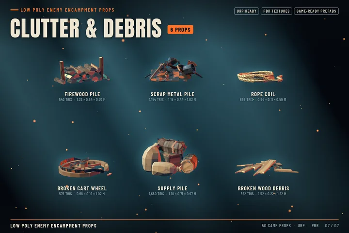 Clutter & Debris: 6 props