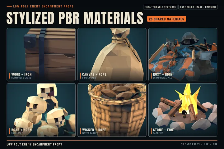 Stylized PBR materials: 23 shared, tileable