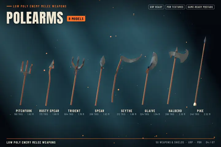 Polearms: 8 models